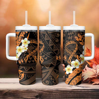 Liver Cancer Awareness Month Tumbler With Handle Awareness Is Key Orange Polynesian Ribbon LT14 - Polynesian Pride