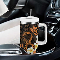 Liver Cancer Awareness Month Tumbler With Handle Awareness Is Key Orange Polynesian Ribbon LT14 - Polynesian Pride