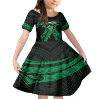 ADHD Awareness Month You Matter Family Matching Mermaid Dress and Hawaiian Shirt Green Polynesian Ribbon
