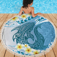 Blue Hawaii Shark Tattoo Beach Blanket Frangipani With Polynesian Pastel Version LT14 - Polynesian Pride