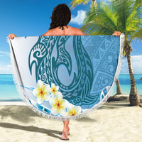 Blue Hawaii Shark Tattoo Beach Blanket Frangipani With Polynesian Pastel Version LT14 - Polynesian Pride