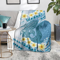 Blue Hawaii Shark Tattoo Blanket Frangipani With Polynesian Pastel Version LT14 - Polynesian Pride