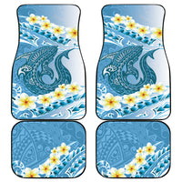 Blue Hawaii Shark Tattoo Car Mats Frangipani With Polynesian Pastel Version