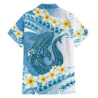 Blue Hawaii Shark Tattoo Hawaiian Shirt Frangipani With Polynesian Pastel Version LT14 - Polynesian Pride
