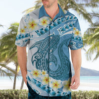 Blue Hawaii Shark Tattoo Hawaiian Shirt Frangipani With Polynesian Pastel Version LT14 - Polynesian Pride
