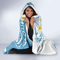 Blue Hawaii Shark Tattoo Hooded Blanket Frangipani With Polynesian Pastel Version LT14 - Polynesian Pride