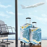 Blue Hawaii Shark Tattoo Luggage Cover Frangipani With Polynesian Pastel Version