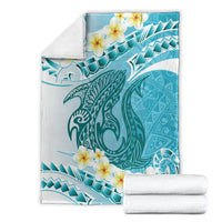 Turquoise Hawaii Shark Tattoo Blanket Frangipani With Polynesian Pastel Version LT14 - Polynesian Pride