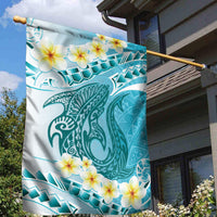 Turquoise Hawaii Shark Tattoo Garden Flag Frangipani With Polynesian Pastel Version LT14 - Polynesian Pride