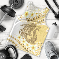 Gold Hawaii Shark Tattoo Men Tank Top Frangipani With Polynesian Pastel Version LT14 - Polynesian Pride