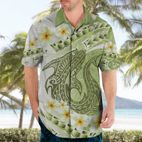 Green Hawaii Shark Tattoo Hawaiian Shirt Frangipani With Polynesian Pastel Version LT14 - Polynesian Pride
