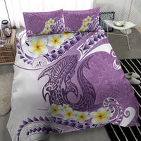Purple Hawaii Shark Tattoo Bedding Set Frangipani With Polynesian Pastel Version LT14 - Polynesian Pride
