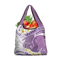 Purple Hawaii Shark Tattoo Grocery Bag Frangipani With Polynesian Pastel Version LT14 1-pack One Size Purple - Polynesian Pride