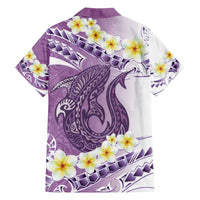 Purple Hawaii Shark Tattoo Hawaiian Shirt Frangipani With Polynesian Pastel Version LT14 - Polynesian Pride
