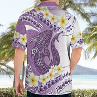 Purple Hawaii Shark Tattoo Hawaiian Shirt Frangipani With Polynesian Pastel Version LT14 - Polynesian Pride