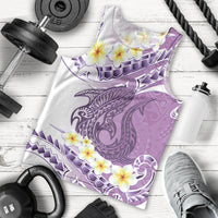 Purple Hawaii Shark Tattoo Men Tank Top Frangipani With Polynesian Pastel Version LT14 - Polynesian Pride