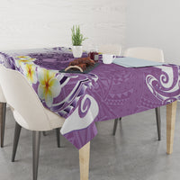 Purple Hawaii Shark Tattoo Tablecloth Frangipani With Polynesian Pastel Version LT14 - Polynesian Pride