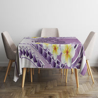 Purple Hawaii Shark Tattoo Tablecloth Frangipani With Polynesian Pastel Version LT14 - Polynesian Pride