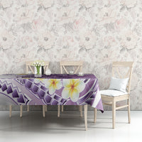Purple Hawaii Shark Tattoo Tablecloth Frangipani With Polynesian Pastel Version LT14 - Polynesian Pride