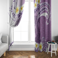 Purple Hawaii Shark Tattoo Window Curtain Frangipani With Polynesian Pastel Version LT14 - Polynesian Pride