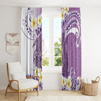 Purple Hawaii Shark Tattoo Window Curtain Frangipani With Polynesian Pastel Version LT14 - Polynesian Pride