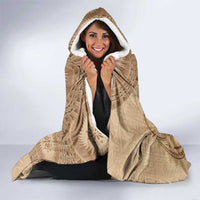 Brown Bula Fiji Hooded Blanket Fijian Dance Fan Tapa Cloth Pattern