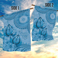 Blue Bula Fiji Garden Flag Fijian Dance Fan Tapa Cloth Pattern