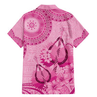 Pink Bula Fiji Family Matching Mermaid Dress and Hawaiian Shirt Fijian Dance Fan Tapa Cloth Pattern