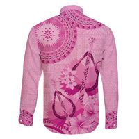 Pink Bula Fiji Family Matching Short Sleeve Bodycon Dress and Hawaiian Shirt Fijian Dance Fan Tapa Cloth Pattern