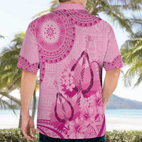 Pink Bula Fiji Hawaiian Shirt Fijian Dance Fan Tapa Cloth Pattern
