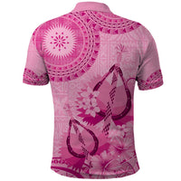 Pink Bula Fiji Polo Shirt Fijian Dance Fan Tapa Cloth Pattern