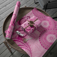 Pink Bula Fiji Wrapping Paper Fijian Dance Fan Tapa Cloth Pattern LT14 - Polynesian Pride