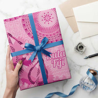 Pink Bula Fiji Wrapping Paper Fijian Dance Fan Tapa Cloth Pattern LT14 - Polynesian Pride