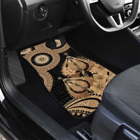 Black Bula Fiji Car Mats Fijian Dance Fan Tapa Cloth Pattern