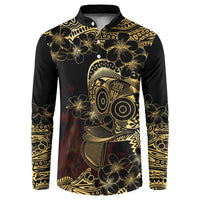 Frangipani Festival Rabaul Button Sweatshirt PNG Tribal Baining Mask Tattoo LT14 Black - Polynesian Pride