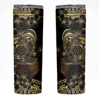 Frangipani Festival Rabaul Skinny Tumbler PNG Tribal Baining Mask Tattoo - Polynesian Pride