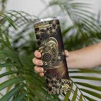 Frangipani Festival Rabaul Skinny Tumbler PNG Tribal Baining Mask Tattoo - Polynesian Pride