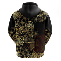 Frangipani Festival Rabaul Zip Hoodie PNG Tribal Baining Mask Tattoo - Polynesian Pride