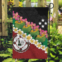 Frangipani Festival Rabaul East New Britain Garden Flag Dukduk Dance With Plumeria - Polynesian Pride