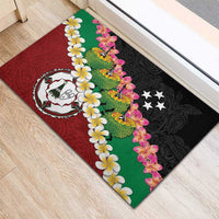 Frangipani Festival Rabaul East New Britain Rubber Doormat Dukduk Dance With Plumeria LT14 - Polynesian Pride