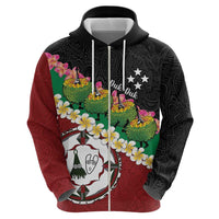 Frangipani Festival Rabaul East New Britain Zip Hoodie Dukduk Dance With Plumeria - Polynesian Pride
