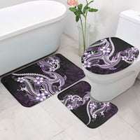 Purple Black Aloha Hawaii Bathroom Set Polynesian Shark Tattoo Plumeria