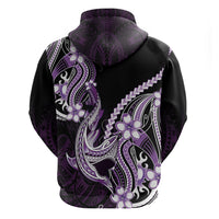 Purple Black Aloha Hawaii Hoodie Polynesian Shark Tattoo Plumeria LT14 - Polynesian Pride