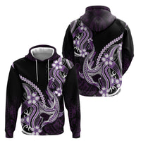 Purple Black Aloha Hawaii Hoodie Polynesian Shark Tattoo Plumeria LT14 - Polynesian Pride