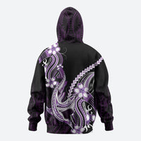 Purple Black Aloha Hawaii Hoodie Polynesian Shark Tattoo Plumeria LT14 - Polynesian Pride