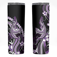 Purple Black Aloha Hawaii Skinny Tumbler Polynesian Shark Tattoo Plumeria