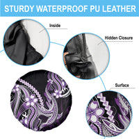 Purple Black Aloha Hawaii Spare Tire Cover Polynesian Shark Tattoo Plumeria