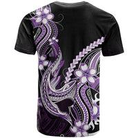 Purple Black Aloha Hawaii T Shirt Polynesian Shark Tattoo Plumeria