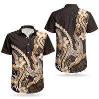 Orange Black Aloha Hawaii Couples Matching Mermaid Dress and Hawaiian Shirt Polynesian Shark Tattoo Plumeria LT14 - Polynesian Pride