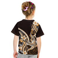 Orange Black Aloha Hawaii Kid T Shirt Polynesian Shark Tattoo Plumeria